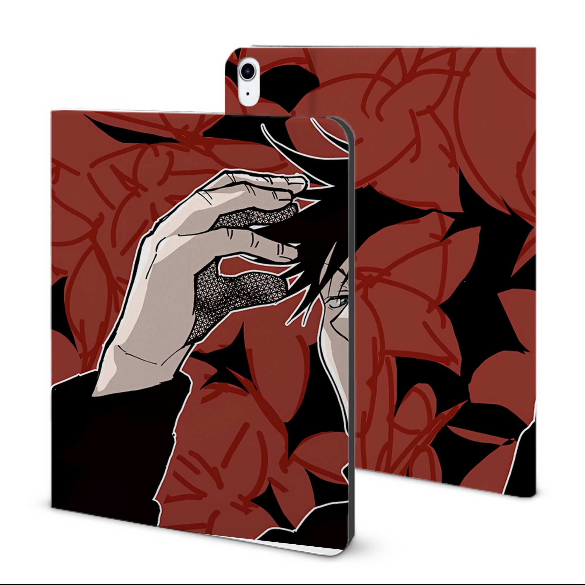 （画像用） 呪術廻戦 Jujutsu Kaisen IPad ケース ブック型 PUレザー TPU 耐衝撃 軽量 薄型 ペン収納なし 全面保護 IPad 各モデル対応